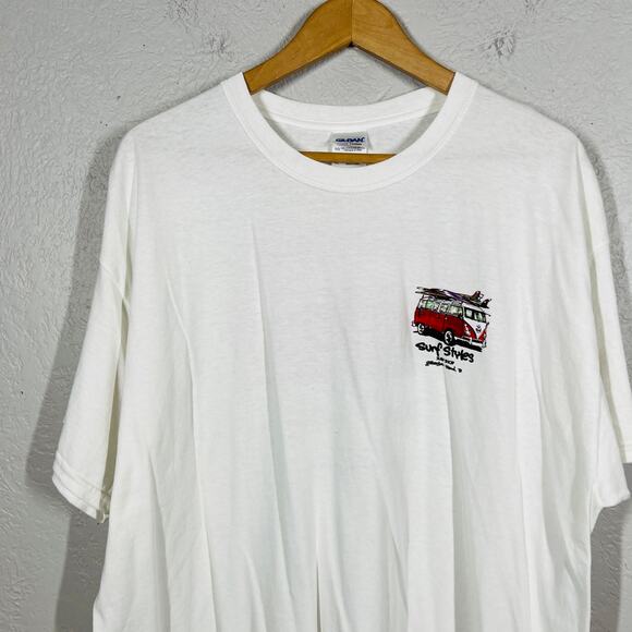 NEW! Surf Styles Surf Shop Galveston Island Short Sleeve Tee White - XL - Picture 3 of 6